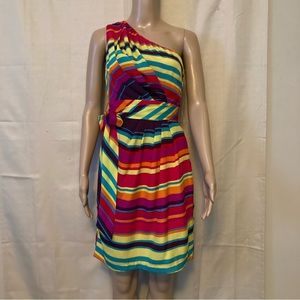 NWT Maurices beautifully striped multicolored special occasion dress, size S.